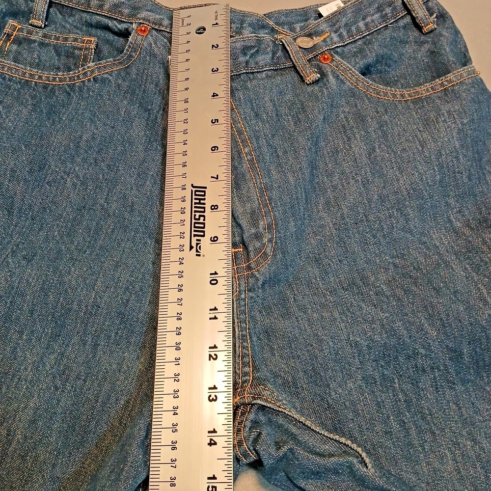 Zara Women's Wonky Crisscross High-Rise Wide-Leg Denim Jeans Blue Size 12 - Picture 4 of 13